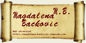 Magdalena Backović vizit kartica